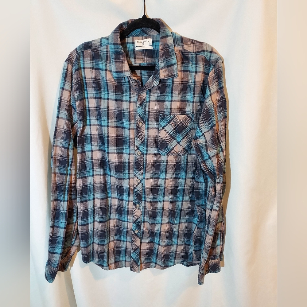 Billabong Men's Fremont Cotton Flannel Shirt - EUC - XL